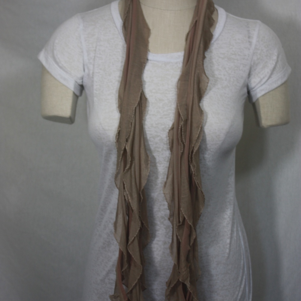 Brown Solid & Patterned Scarf Accessory - Picture 8 of 8